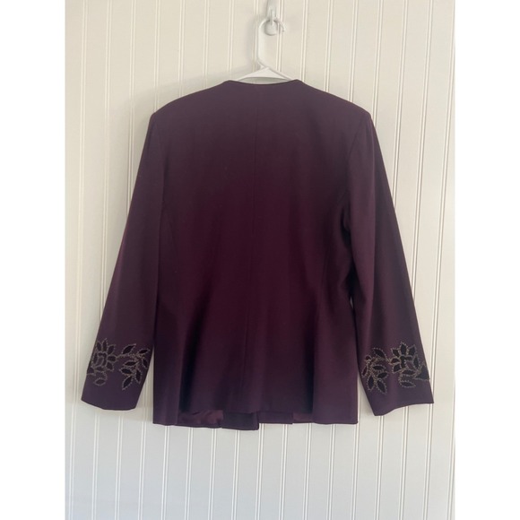 Nolan Miller Vintage Wool Blend Embellished Evening Jacket Size 10 - Picture 3 of 10